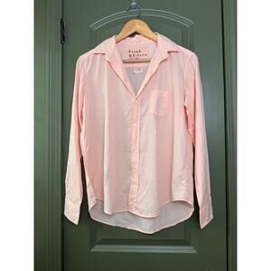 NEW Frank & Eileen EILEEN Cotton Relaxed Button Up Shirt Cantaloupe Orange XXS